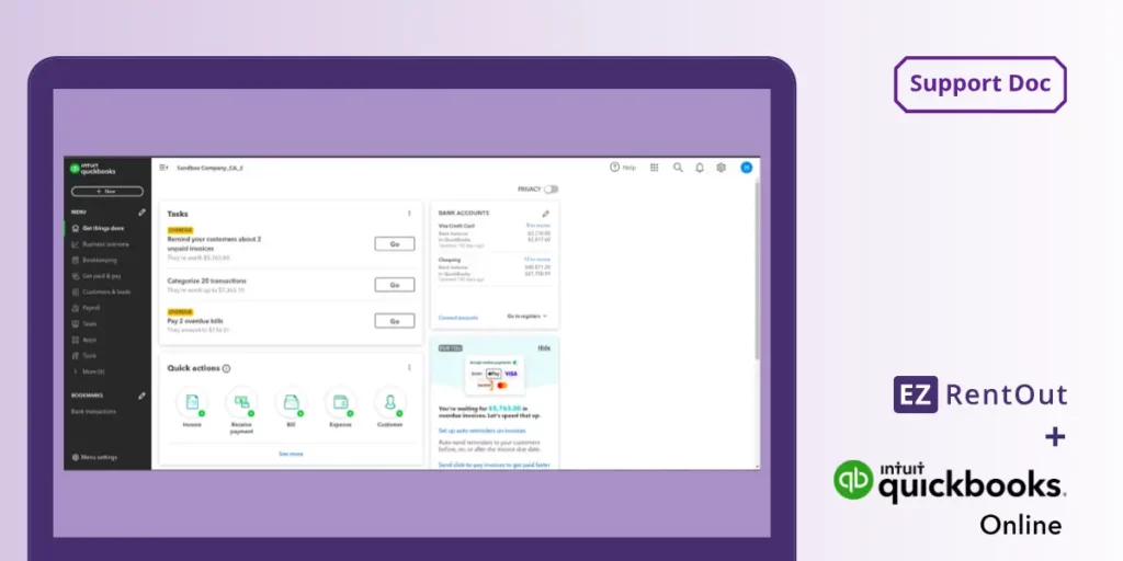 Integrate QuickBooks Online with EZRentOut