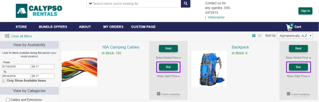 4.2. Buying on the Webstore