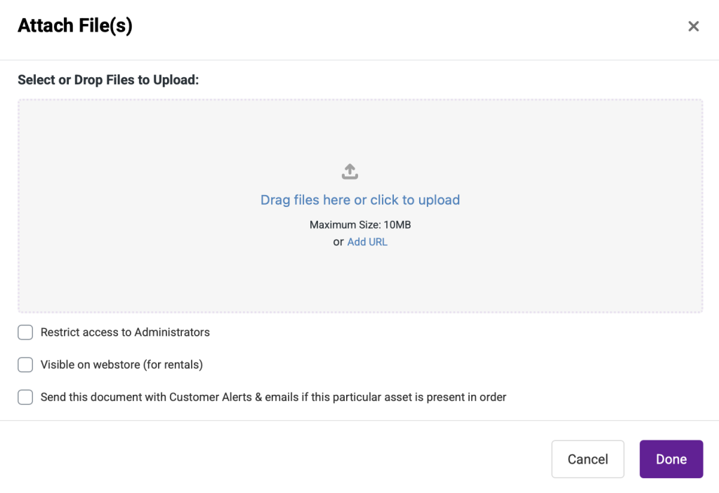 The Attach File(s) pop-up showing the upload file section.