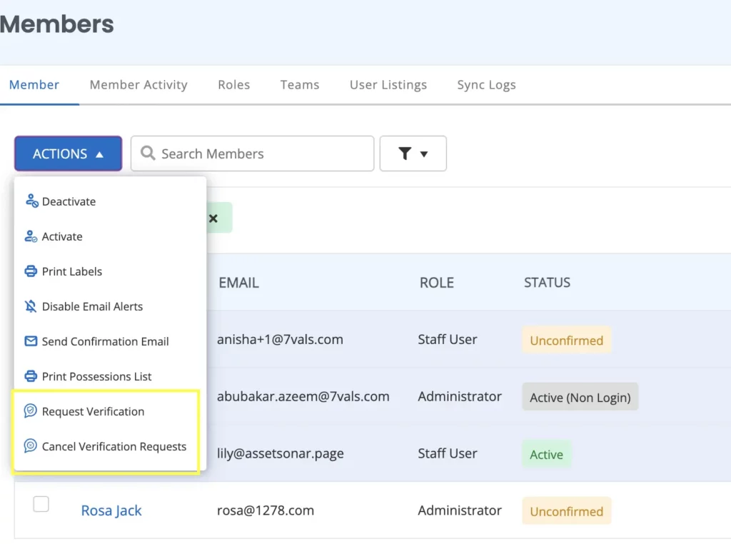 request verification