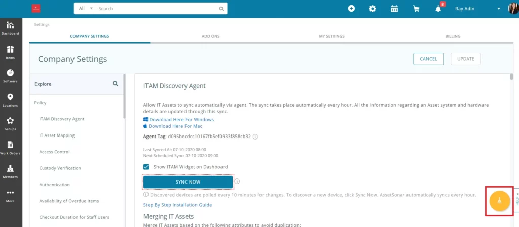 What happens after an Account Cleanup on AssetSonar