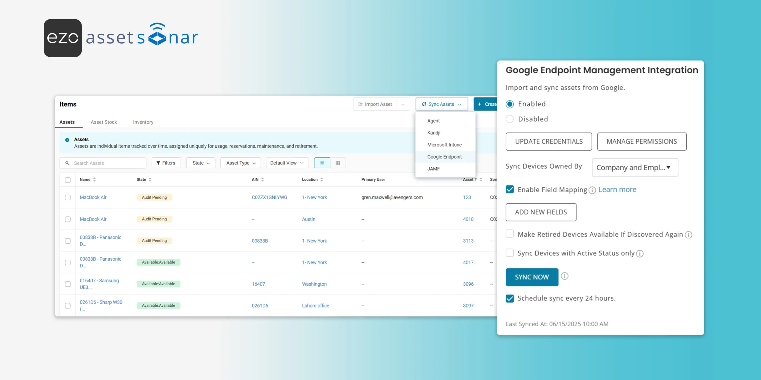AssetSonar’s Google Endpoint Management Integration