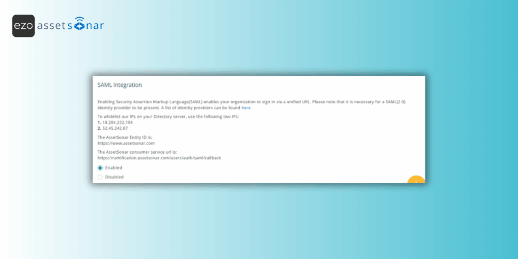 [How-to] Enable Single Sign-On Using SAML On AssetSonar