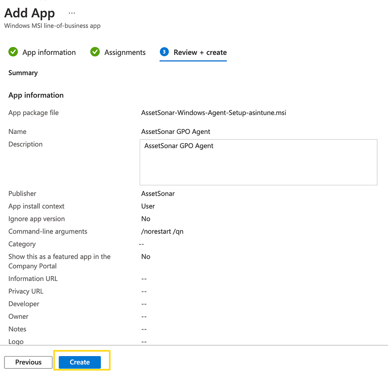 AssetSonar Agent Using Microsoft Intune