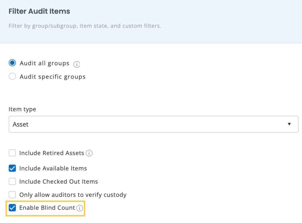 Create audit page showing how to enable blind audits.