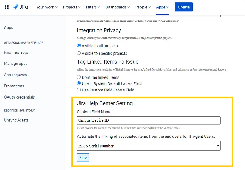 Jira-Help-Center-Setting