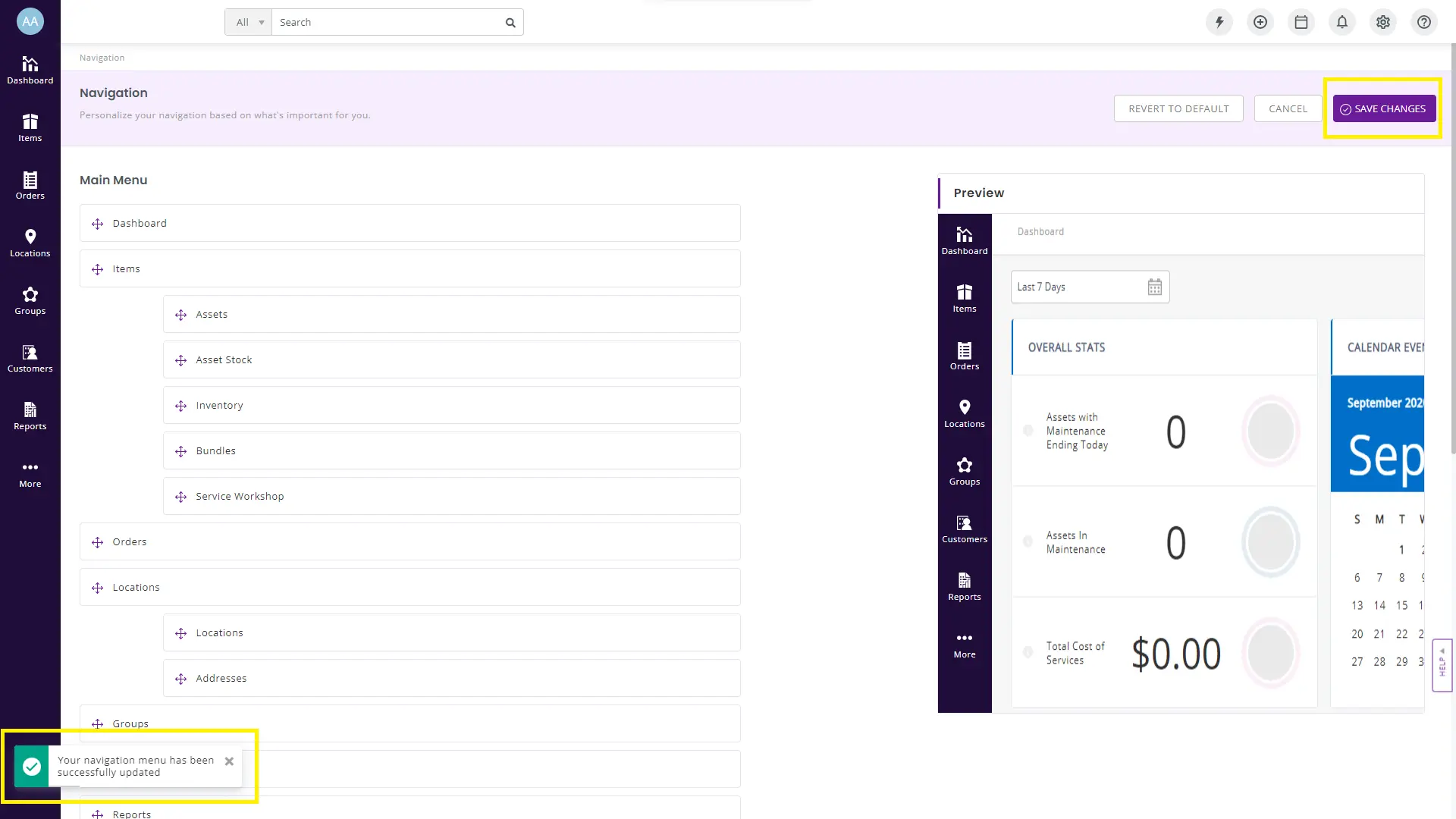 Navigation-changes-saved