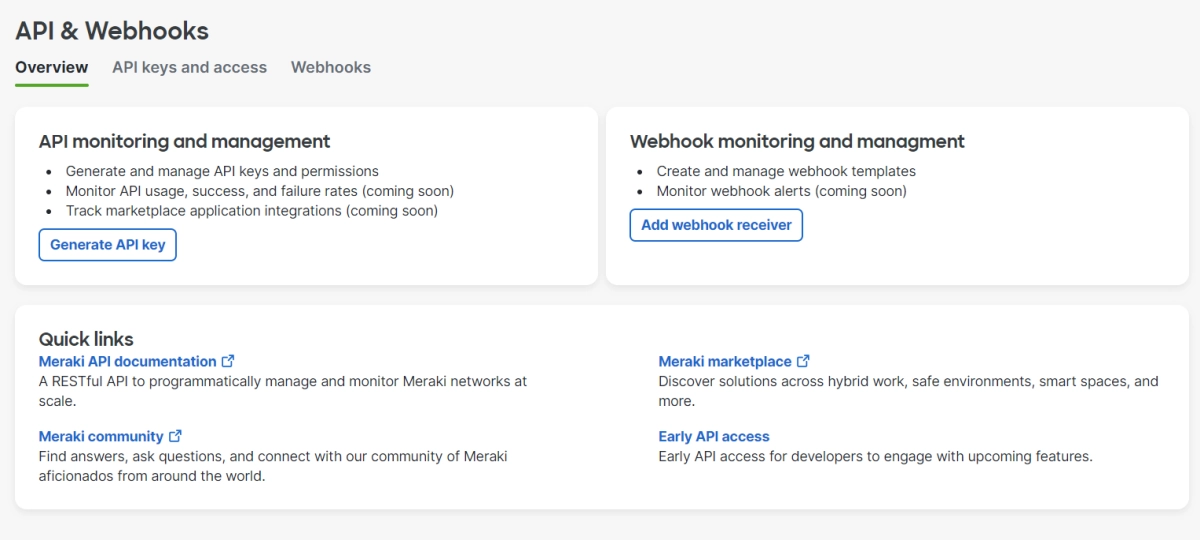 overview api and webhooks