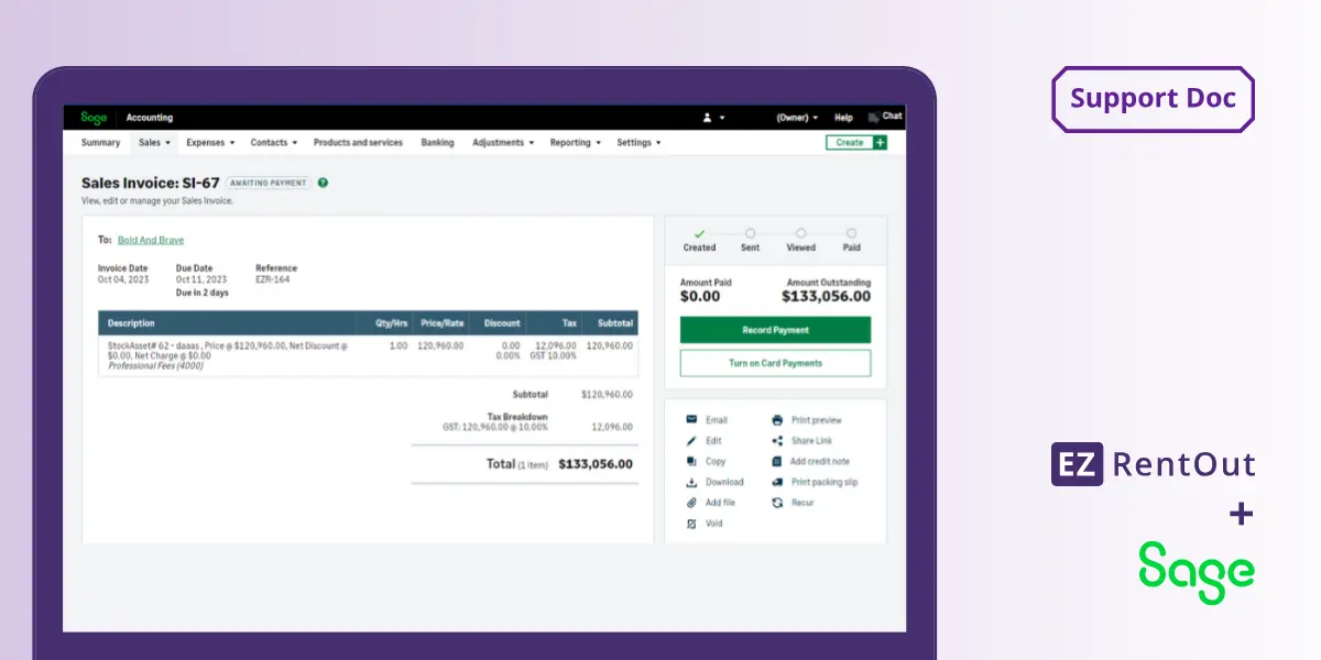 Support Blog Header Sage Integration