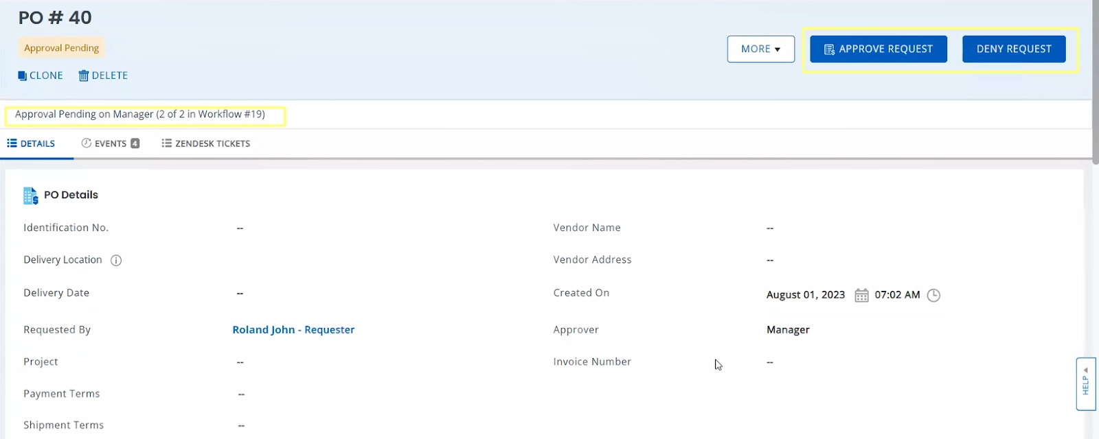For ‘Small to medium value orders’ workflow 1