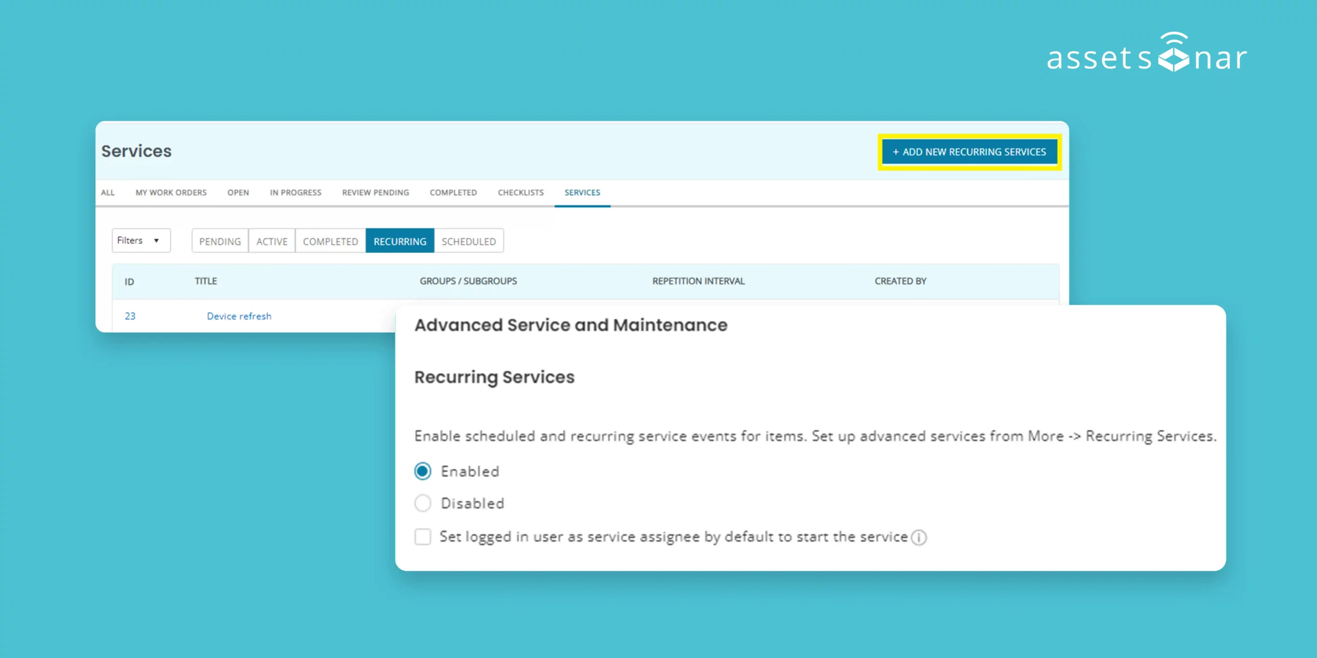 [How-to] Manage Advanced Services and Maintenance in AssetSonar
