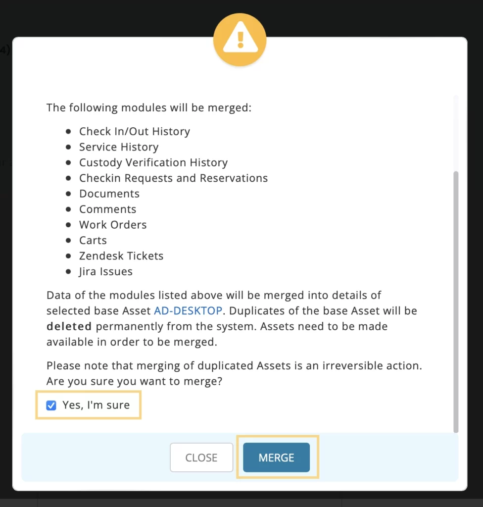 Merge button