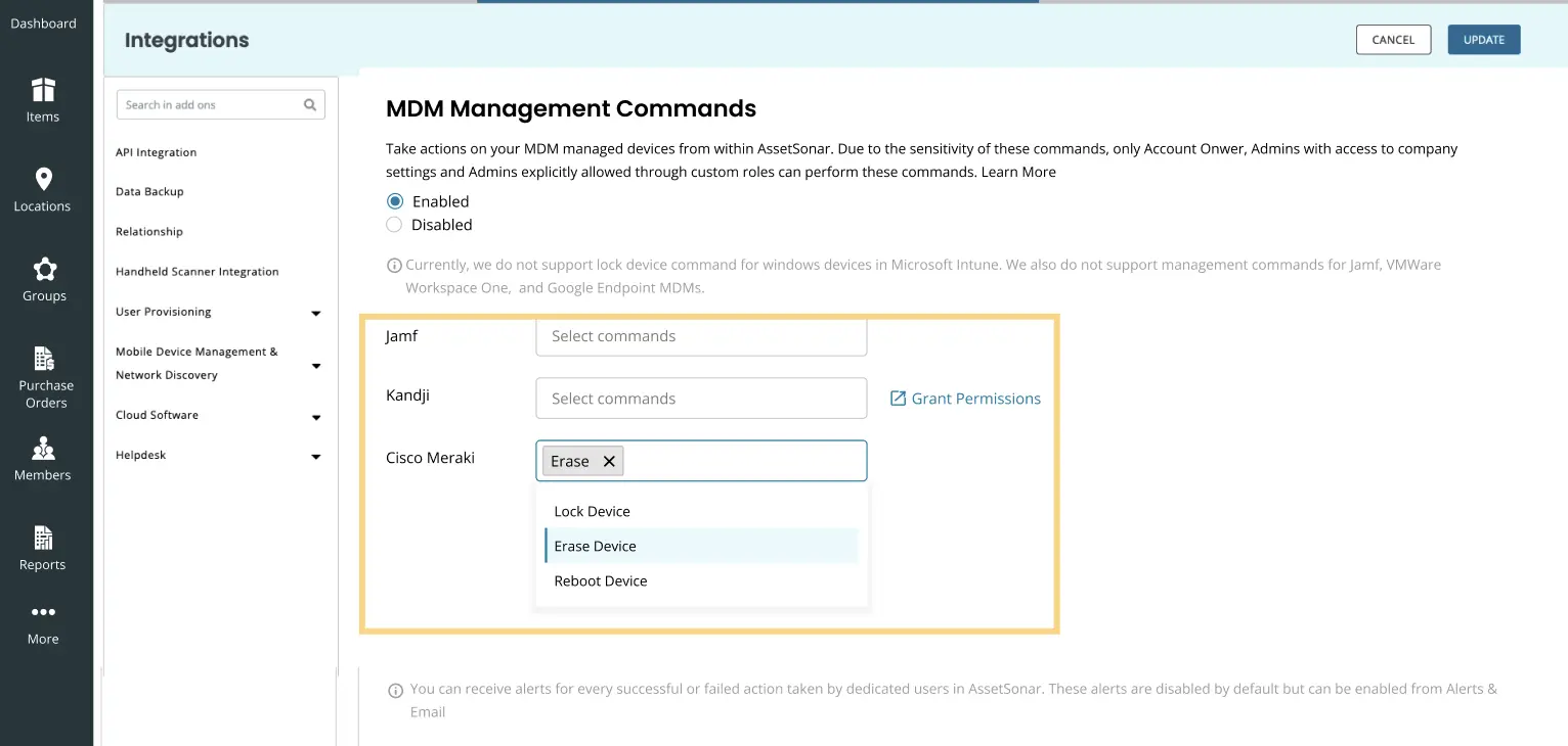MDM Management Commands