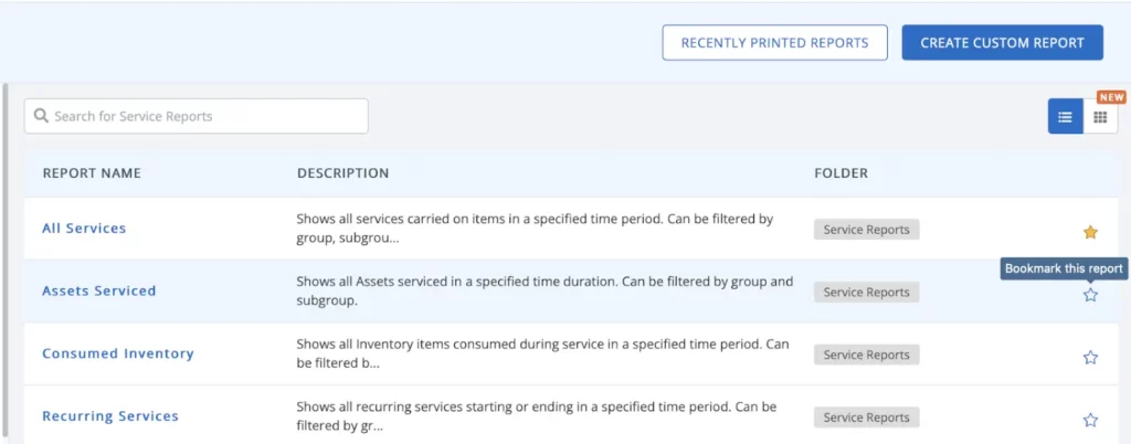 Listings page where the bookmark option shows up