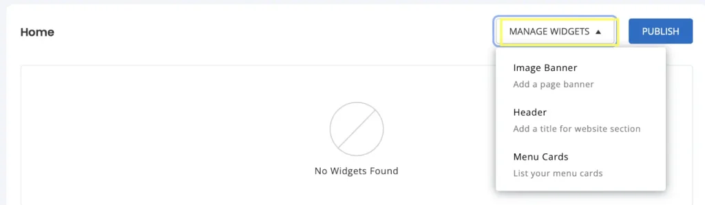 manage widgets