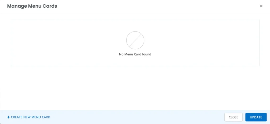 manage menu cards