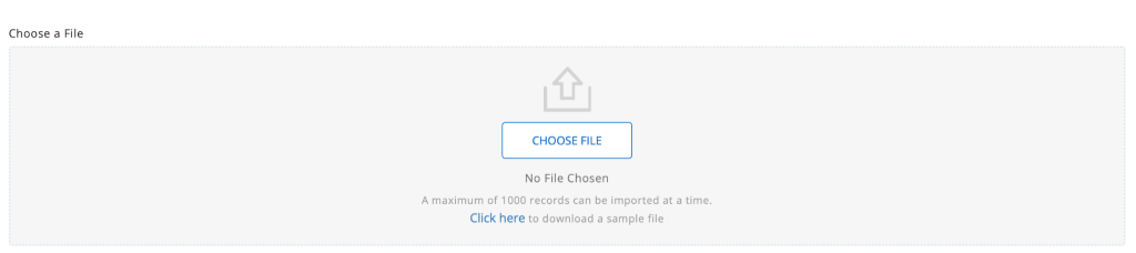 Import reservations page showing option to download a sample file.