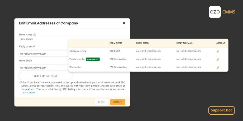 Configure SPF Records to Work with EZO CMMS