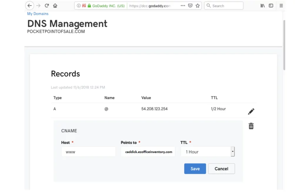 How can I set up a CNAME record to redirect to the EZO website or Request Portal