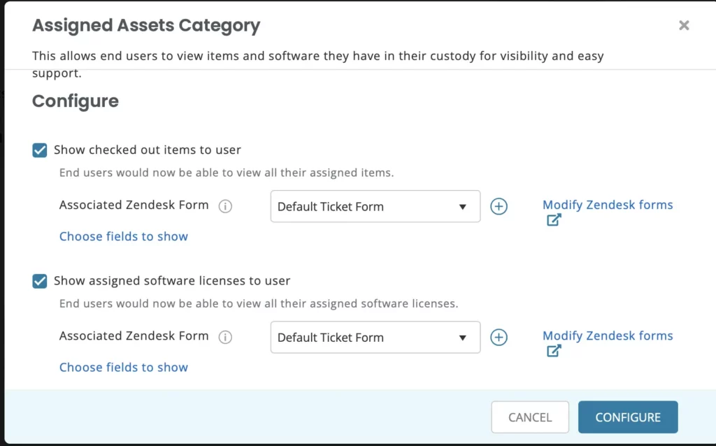 assigned assets category
