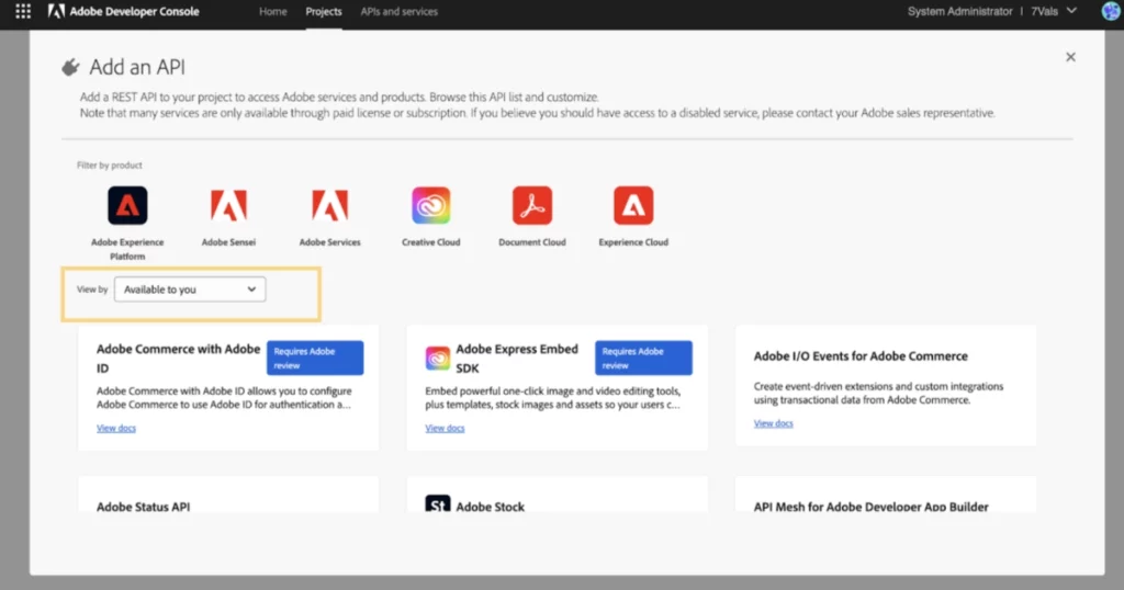 adobe add an API available to you