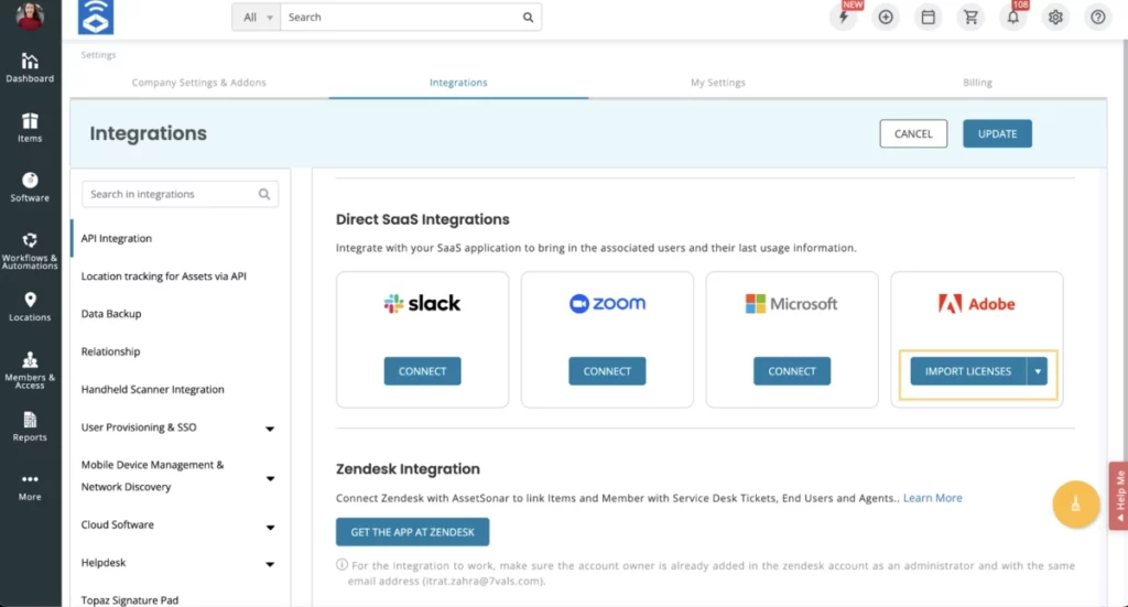 Adobe integrations