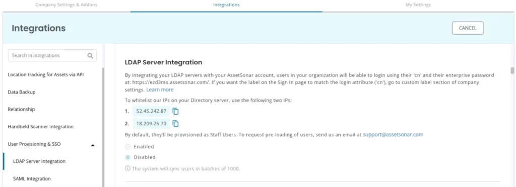 EZO AS User Management