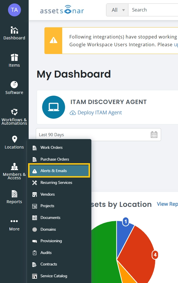 choose alerts and emails