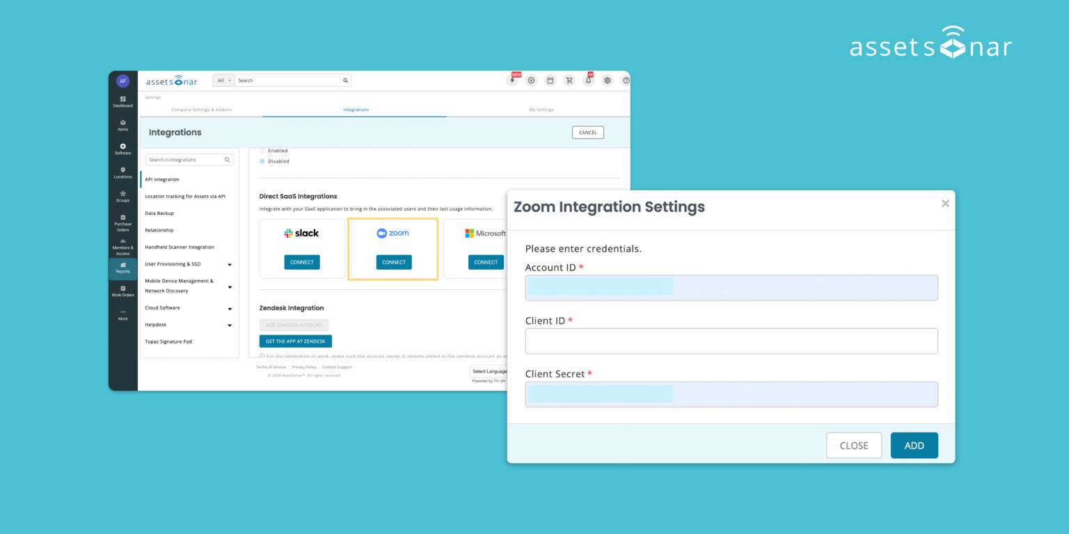 [How-to] Track Software Subscriptions With Zoom Integration in AssetSonar