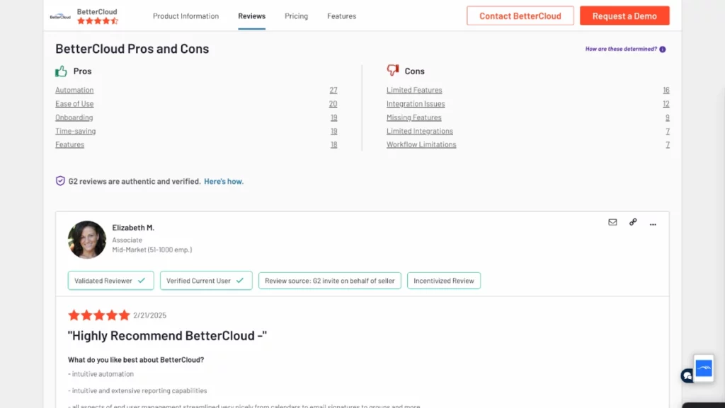 bettercloud pros and cons