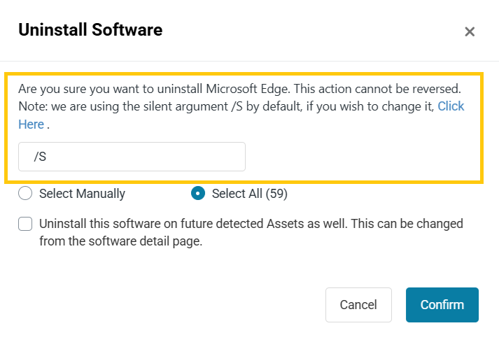 Uninstall from Software Details Page