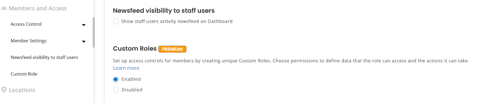Enable Custom Roles