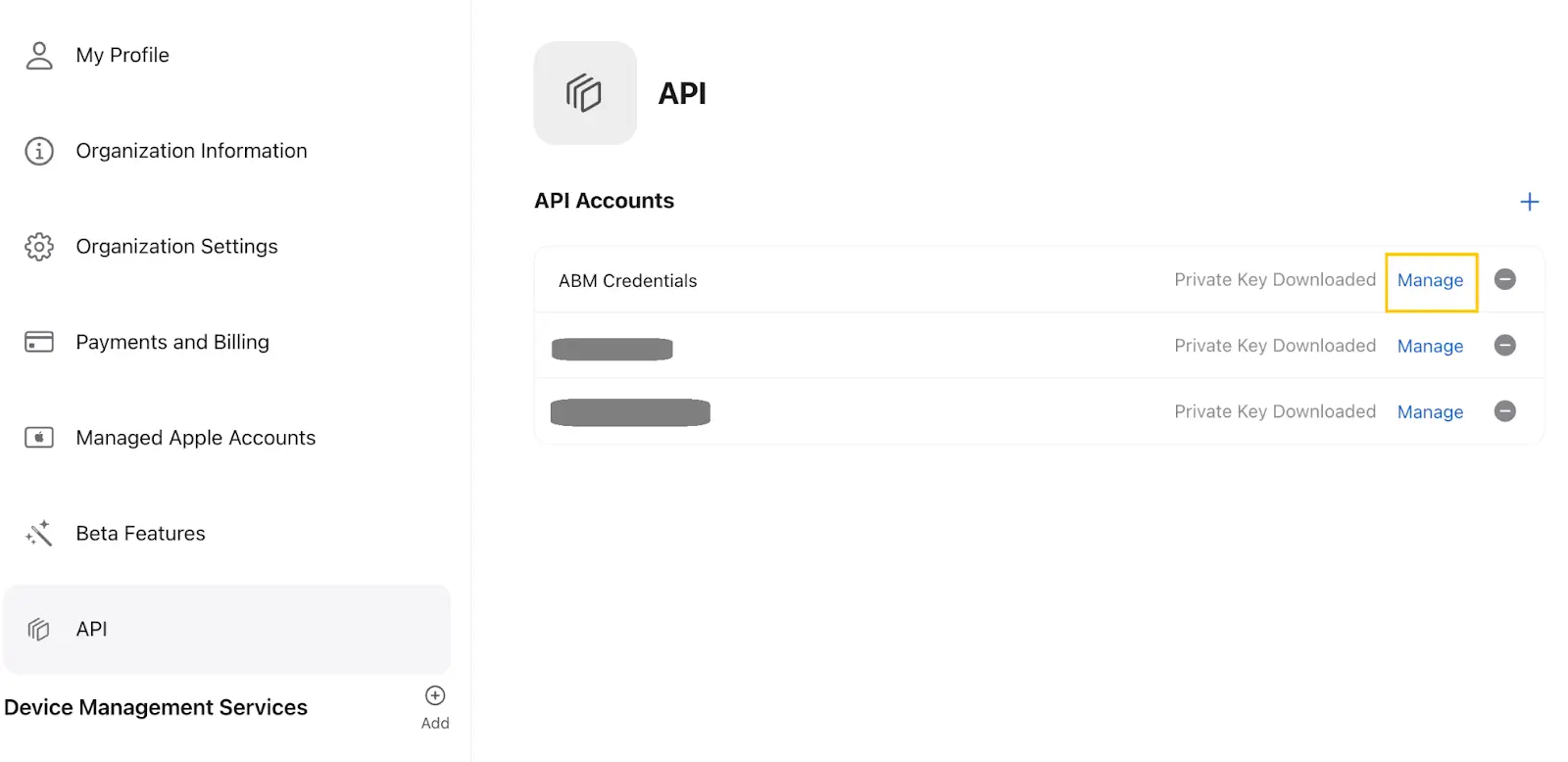 Manage APIs