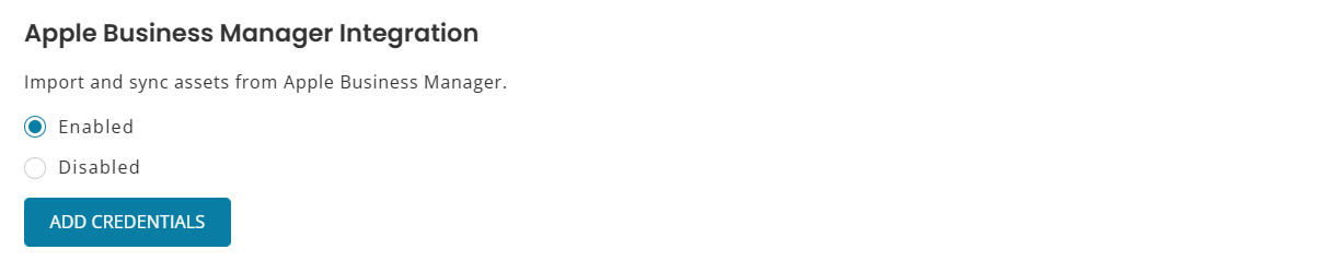 Enable the Apple Business Manager Integration 1