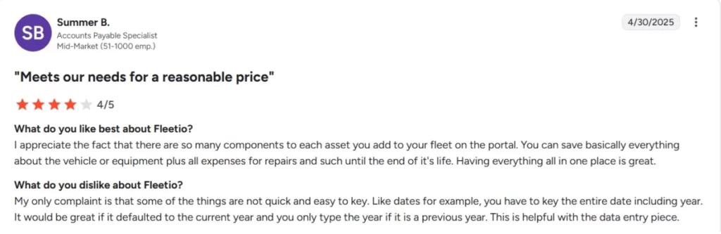 Fleetio review