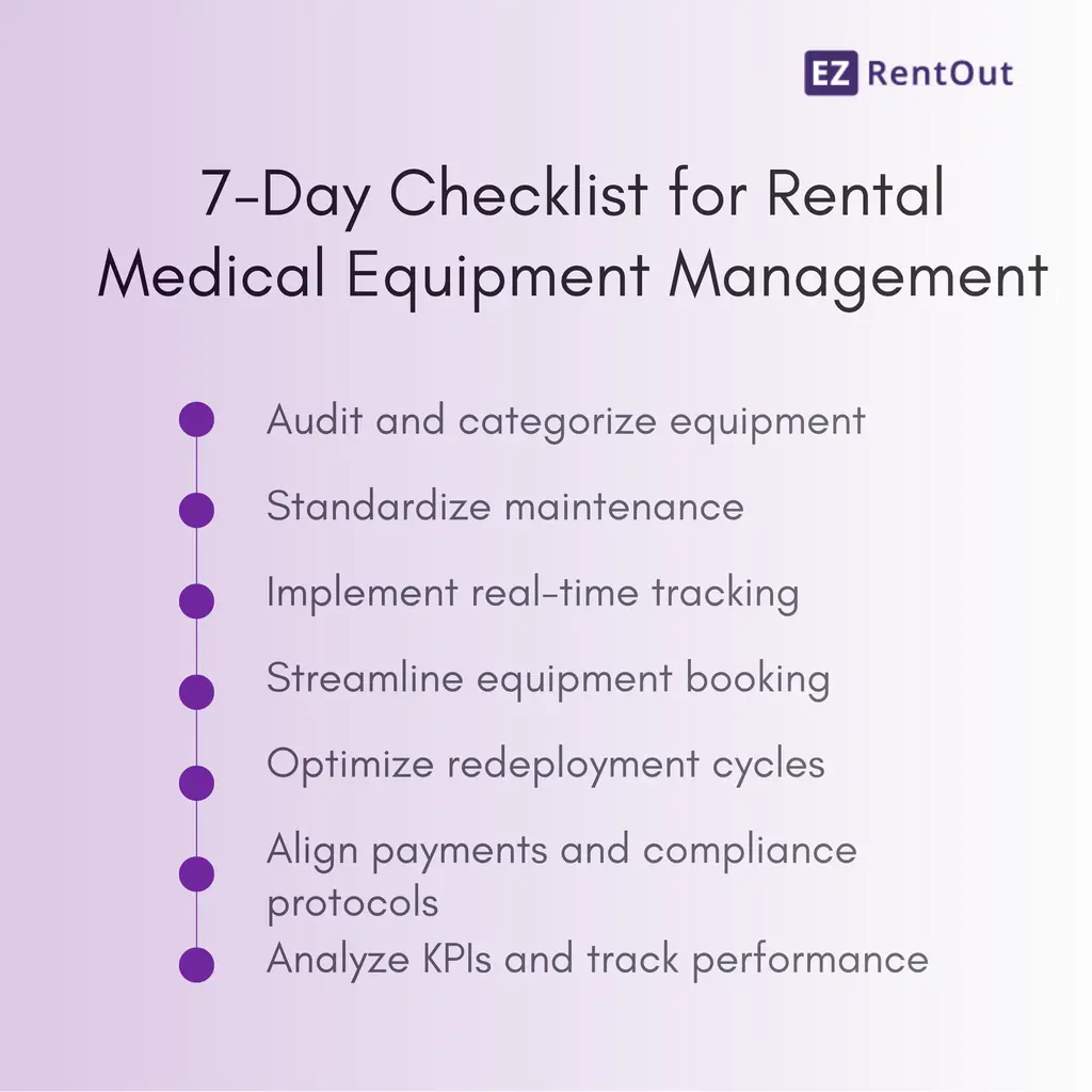 7 day checklist medical rental equipment management