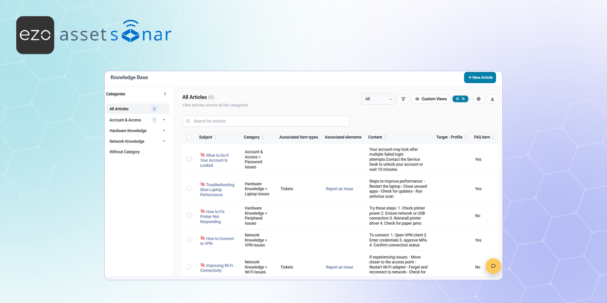 [ITSM | How-to] Getting Started with the Knowledge Base in AssetSonar ...