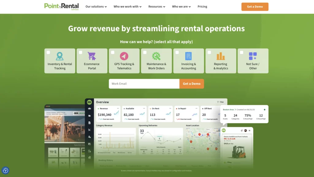 Point of Rental homepage.
