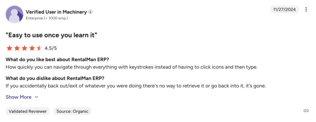 RentalMan G2 review.