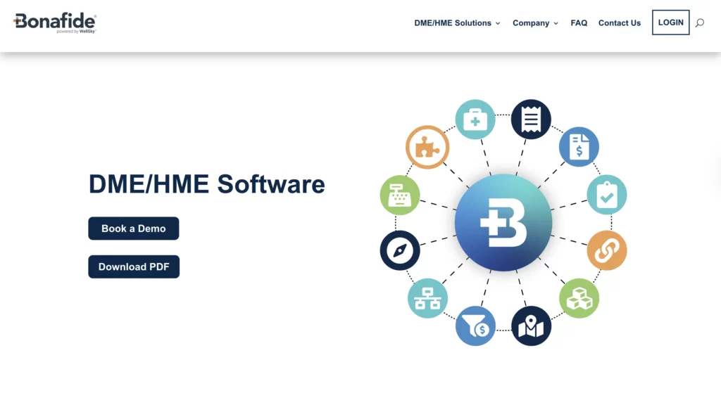 Bonafideโs DME/HME software homepage.