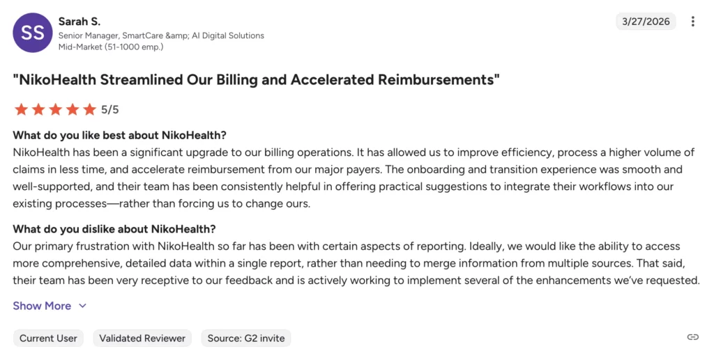 NikoHealth G2 review.