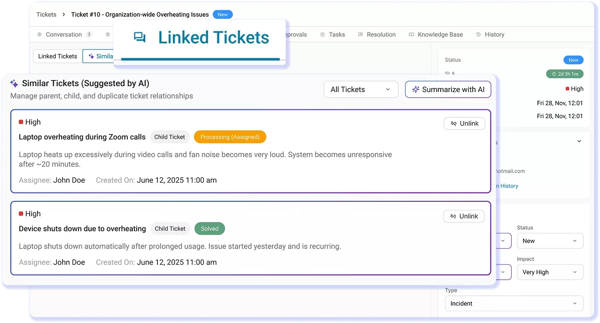<h3>Parent-Child Tickets </h3>