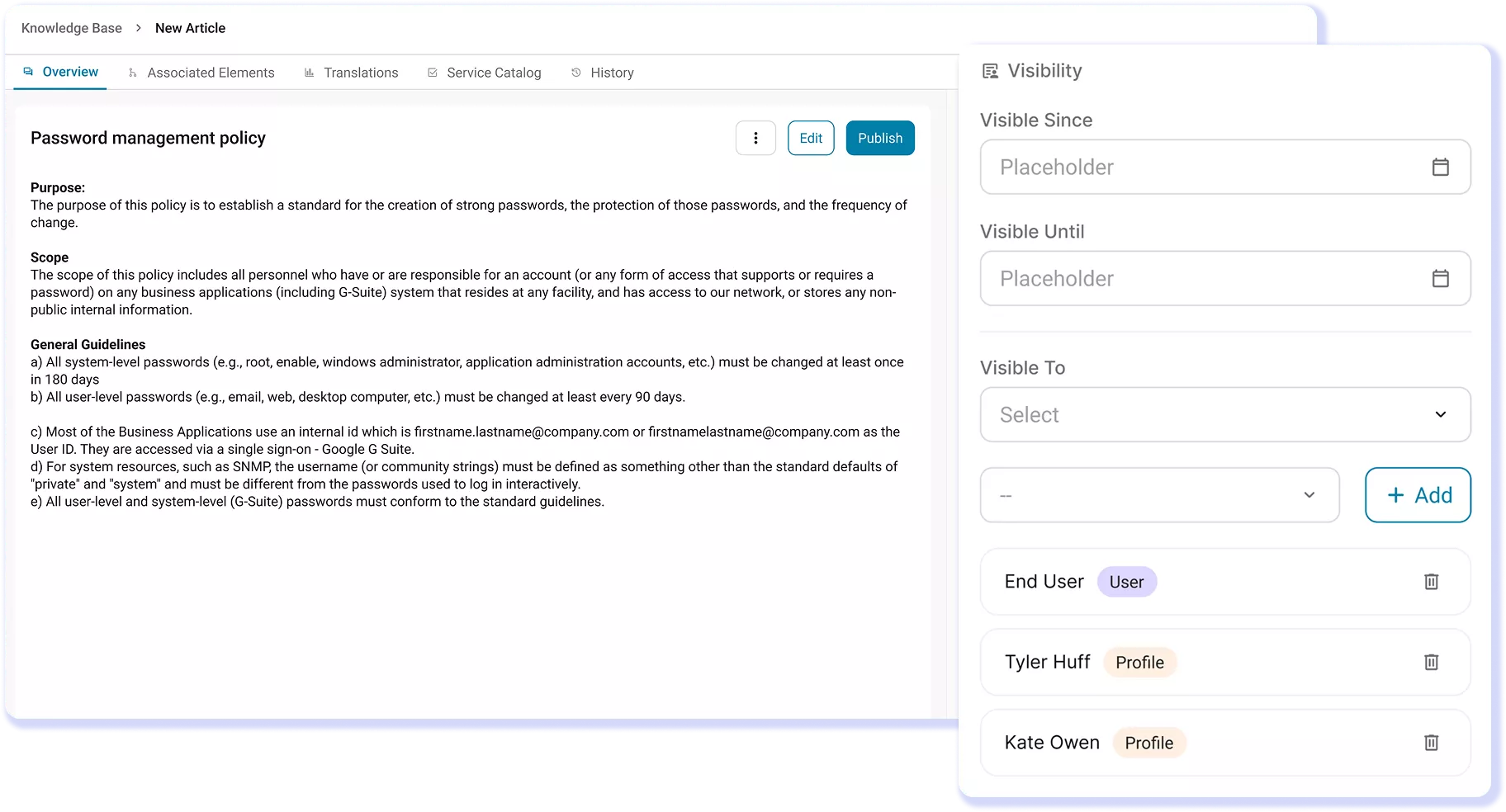 <h3>Control Knowledge Visibility </h3>