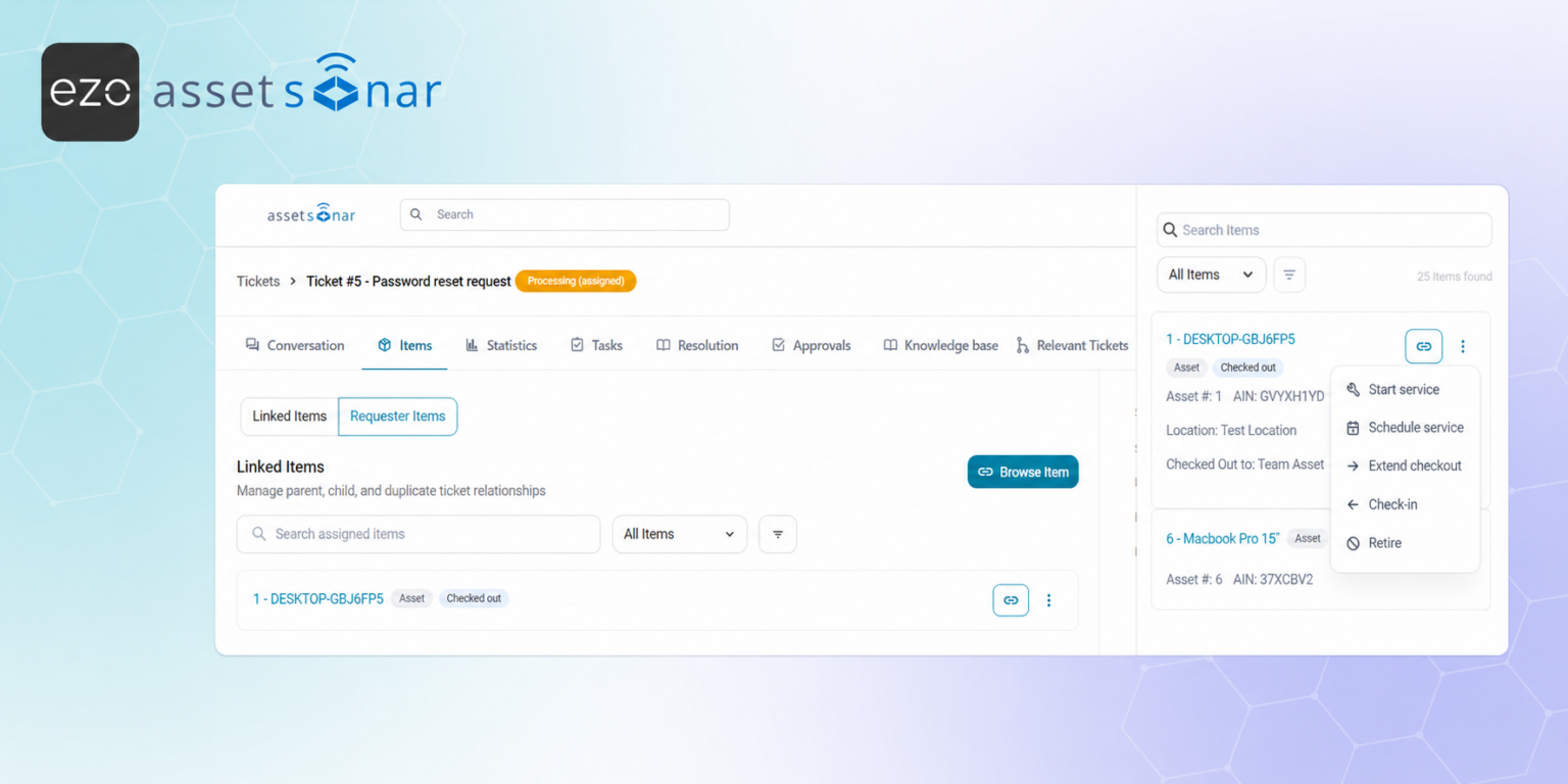 [ITSM | How-to] Take Actions on Items from ITSM Tickets in AssetSonar ...