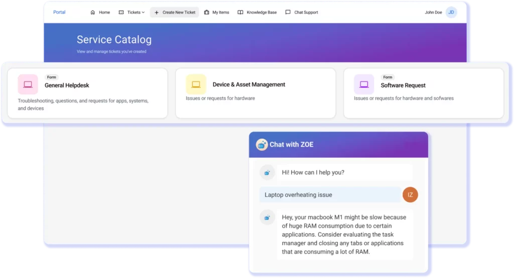 Service catalog UI