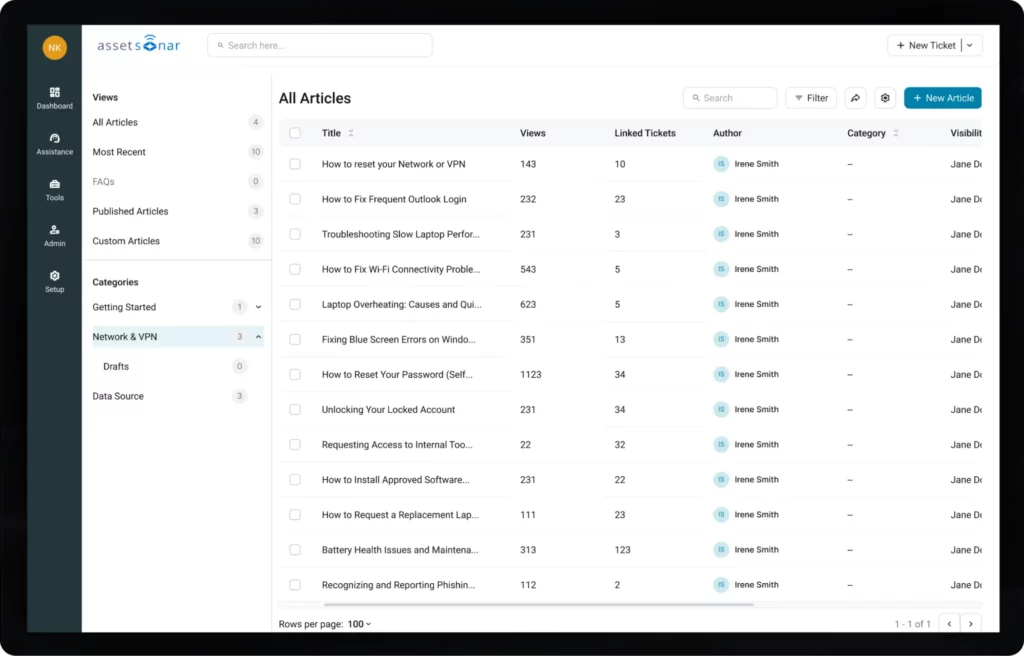 Knowledge management UI