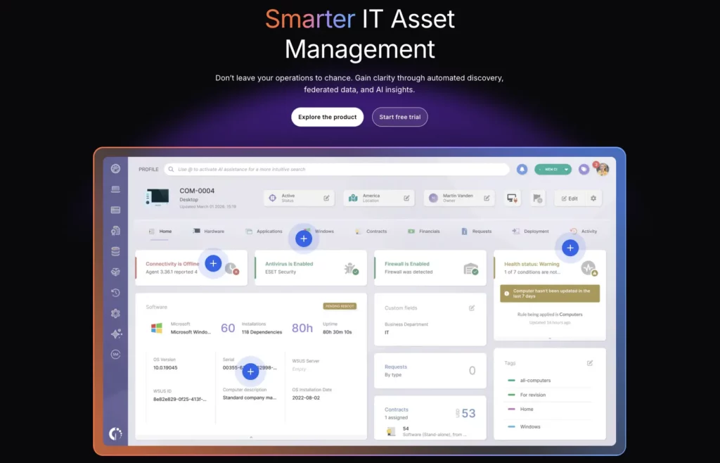 InvGate Asset Management UI