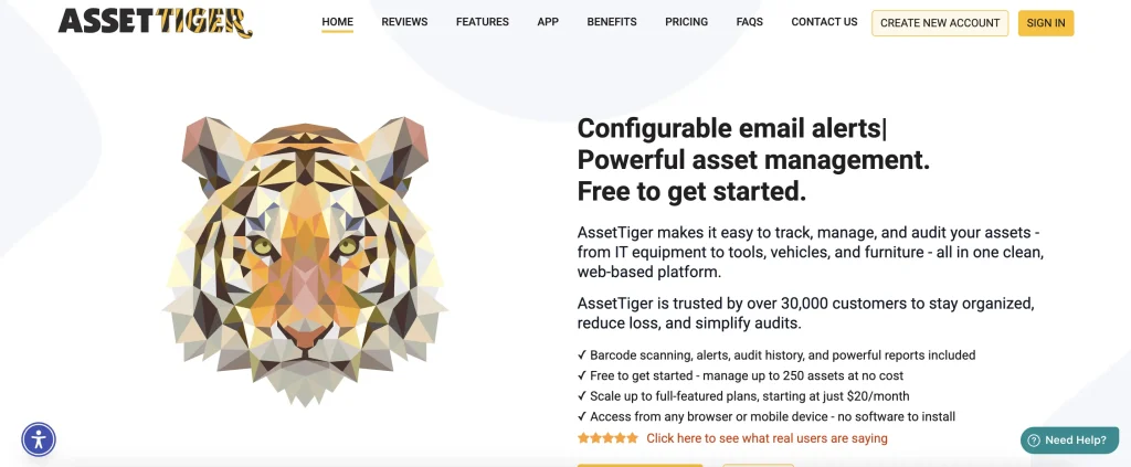 asset tiger homepage