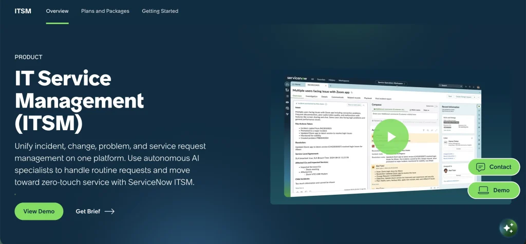 Servicenow ITSM UI