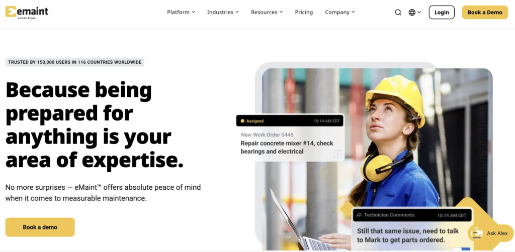 eMaint homepage